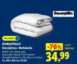 Lidl DUNLOPILLO Ganzjahres- Bettdecke Angebot