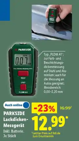 Lidl PARKSIDE Lackdicken- Messgerät Angebot