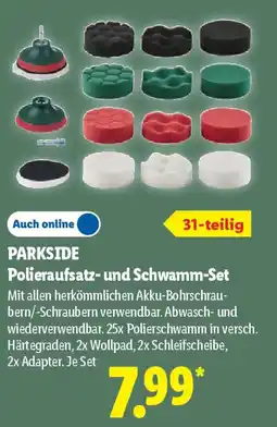 Lidl PARKSIDE Polieraufsatz- und Schwamm-Set Angebot