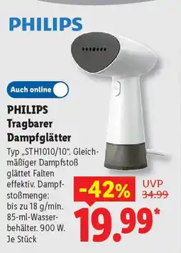 Lidl PHILIPS Tragbarer Dampfglätter Angebot