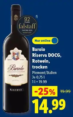 Lidl Barolo Riserva DOCG, Rotwein, trocken Angebot