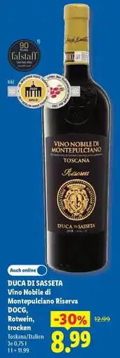 Lidl DUCA DI SASSETA Vino Nobile di Montepulciano Riserva DOCG, Rotwein, trocken Angebot