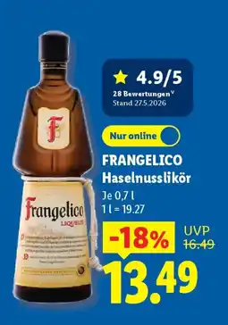Lidl FRANGELICO Haselnusslikör Angebot