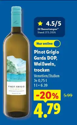 Lidl Pinot Grigio Garda DOP, Weißwein, trocken Angebot