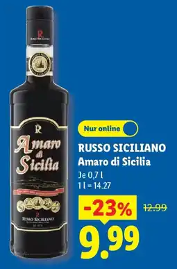 Lidl RUSSO SICILIANO Sicilia Amaro di Sicilia Angebot