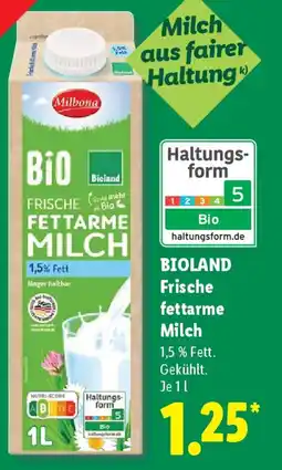 Lidl BIOLAND Frische fettarme Milch Angebot