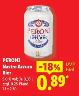 Lidl PERONI Nastro Azzuro Bier Angebot