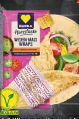 E-Center Edeka Herzstücke Weizen-Mais-Wraps Vegan Angebot