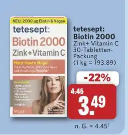Combi Tetesept biotin 2000 zink+ vitamin c Angebot