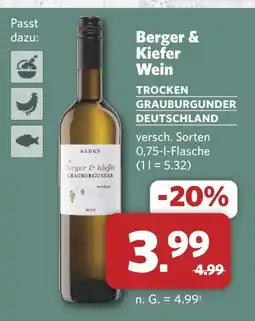 Combi Berger & kiefer grauburgunder Angebot