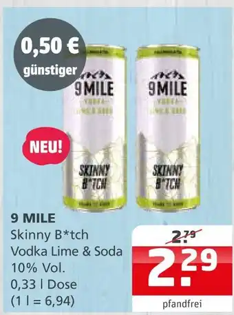 9 mile skinny b*tch vodka lime & soda