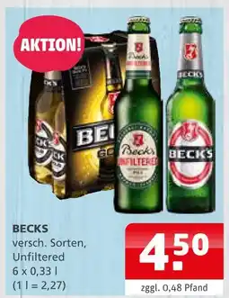Getränke Quelle Becks unfiltered Angebot