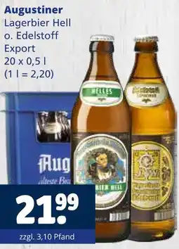 Getränkewelt Augustiner lagerbier hell o. edelstoff export Angebot