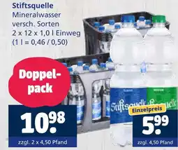 Getränkewelt Stiftsquelle mineralwasser Angebot