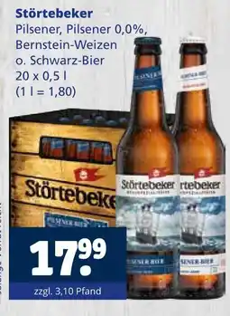 Getränkewelt Störtebeker pilsener, pilsener 0,0%, bernstein-weizen o. schwarz-bier Angebot