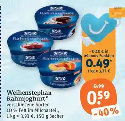 tegut Weihenstephan rahmjoghurt Angebot