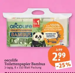 tegut Oecolife toilettenpapier bambus Angebot