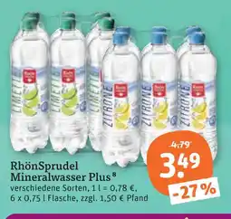 tegut Rhönsprudel mineralwasser plus8 Angebot