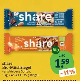 tegut Share bio-müsliriegel Angebot