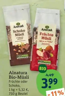 tegut Alnatura bio-müsli früchte Angebot