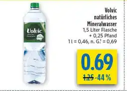 diska Volvic natürliches mineralwasser Angebot