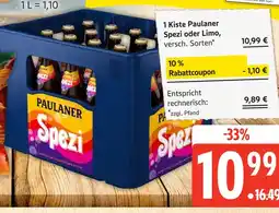Marktkauf Paulaner 1 kiste paulaner spezi oder limo Angebot