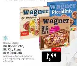 KONSUM Original wagner die backfrische big city pizza oder piccolinis Angebot