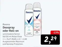 KONSUM Rexona deospray oder roll-on Angebot