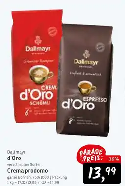 KONSUM Dallmayr d'oro oder crema prodomo Angebot