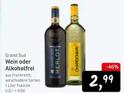 KONSUM Grand sud wein oder alkoholfrei Angebot