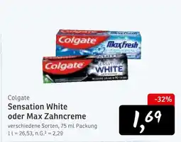 KONSUM Colgate sensation white oder max zahncreme Angebot