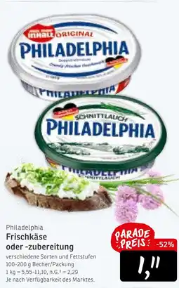 KONSUM Philadelphia frischkäse oder -zubereitung Angebot