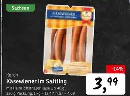 KONSUM Korch käsewiener im saitling Angebot