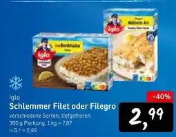KONSUM Iglo schlemmer filet oder filegro Angebot