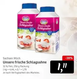 KONSUM Sachsen milch unsere frische schlagsahne Angebot
