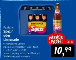 KONSUM Paulaner spezi oder limonade Angebot