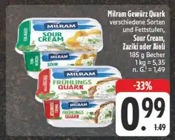 E-Center Milram gewürz quark verschiedene sorten und fettstufen, sour cream, zaziki oder aioli Angebot