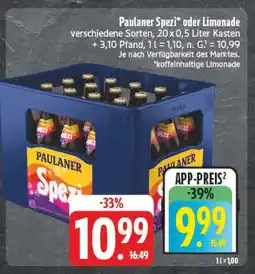 E-Center Paulaner spezi oder limonade Angebot