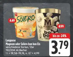 E-Center Langnese solero bon bon eis Angebot