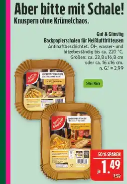 Marktkauf Gut & günstig backpapierschalen für heißluftfritteusen Angebot