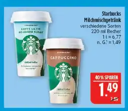 Marktkauf Starbucks milchmischgetränk caffè latte no added sugar Angebot