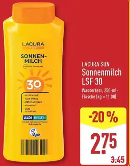 Aldi Nord LACURA SUN Sonnenmilch LSF 30 Angebot
