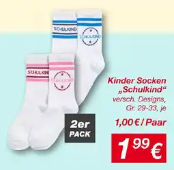 KiK Kinder Socken „Schulkind" Angebot