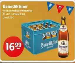 Getränke Hoffmann Benediktiner Hell oder Weissbier Naturtrüb Angebot