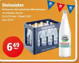 Getränke Hoffmann Steinsieker Heilwasser oder natürliches Mineralwasser Angebot