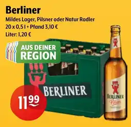 Getränke Hoffmann Berliner Mildes Lager, Pilsner oder Natur Radler Angebot