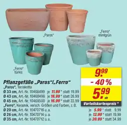 toom Baumarkt Pflanzgefäße,„,Paros“/„,Ferro" Angebot