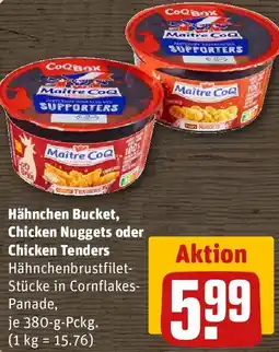 REWE Hähnchen Bucket, Chicken Nuggets oder Chicken Tenders Angebot