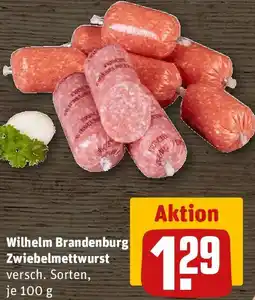 REWE Wilhelm Brandenburg Zwiebelmettwurst Angebot