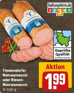 REWE Timmendorfer Matrosenwurst oder Riesen Matrosenwurst Angebot